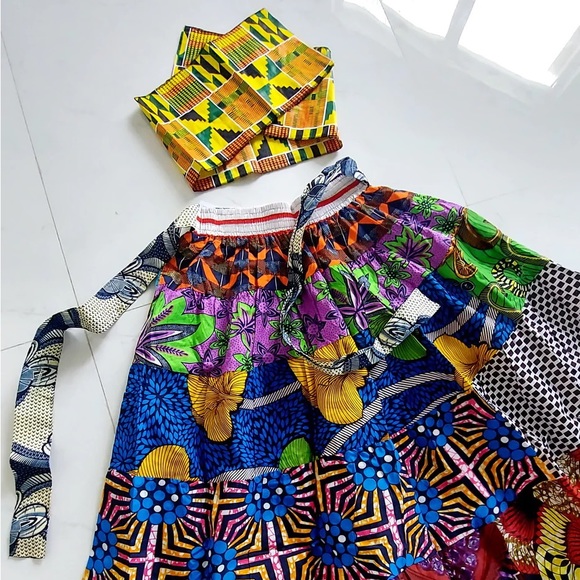 Long Maxi Patchwork Skirt 100% Cotton One Size Fit All Maxi Skirt - Picture 5 of 7